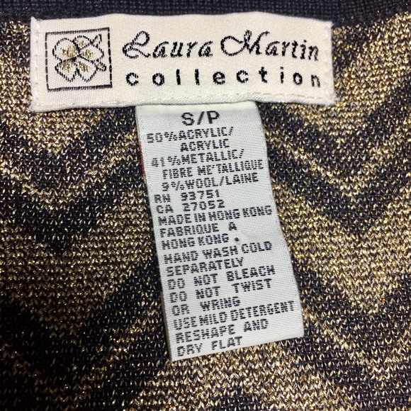 Vintage Black & gold cardigan sweater women’s S - Picture 12 of 13